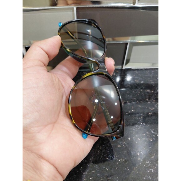 Maui Jim Tortoise Shell Frame Sunglasses with Teal Temples and Dark Lenses main image 12